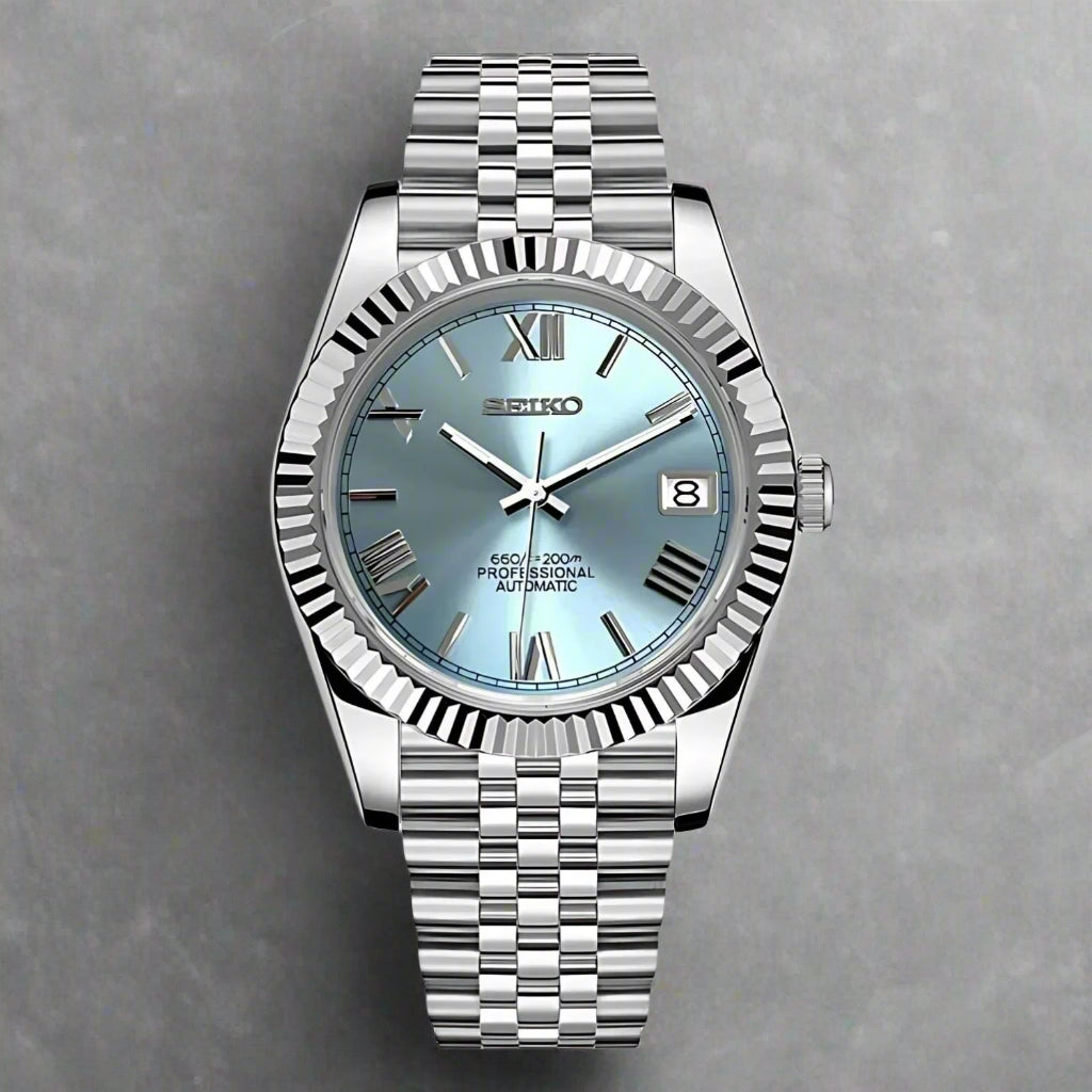 Seiko Roman Dial Ice Blue with Date