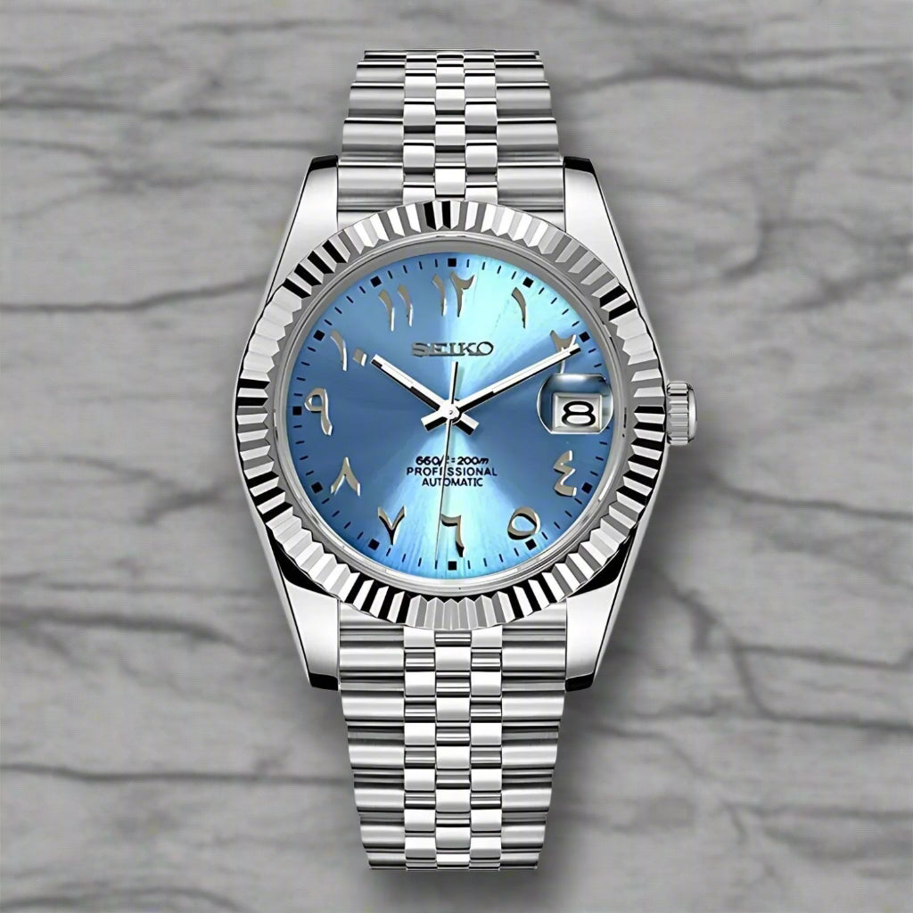 Seiko Arabic Dial Babyblue with Date